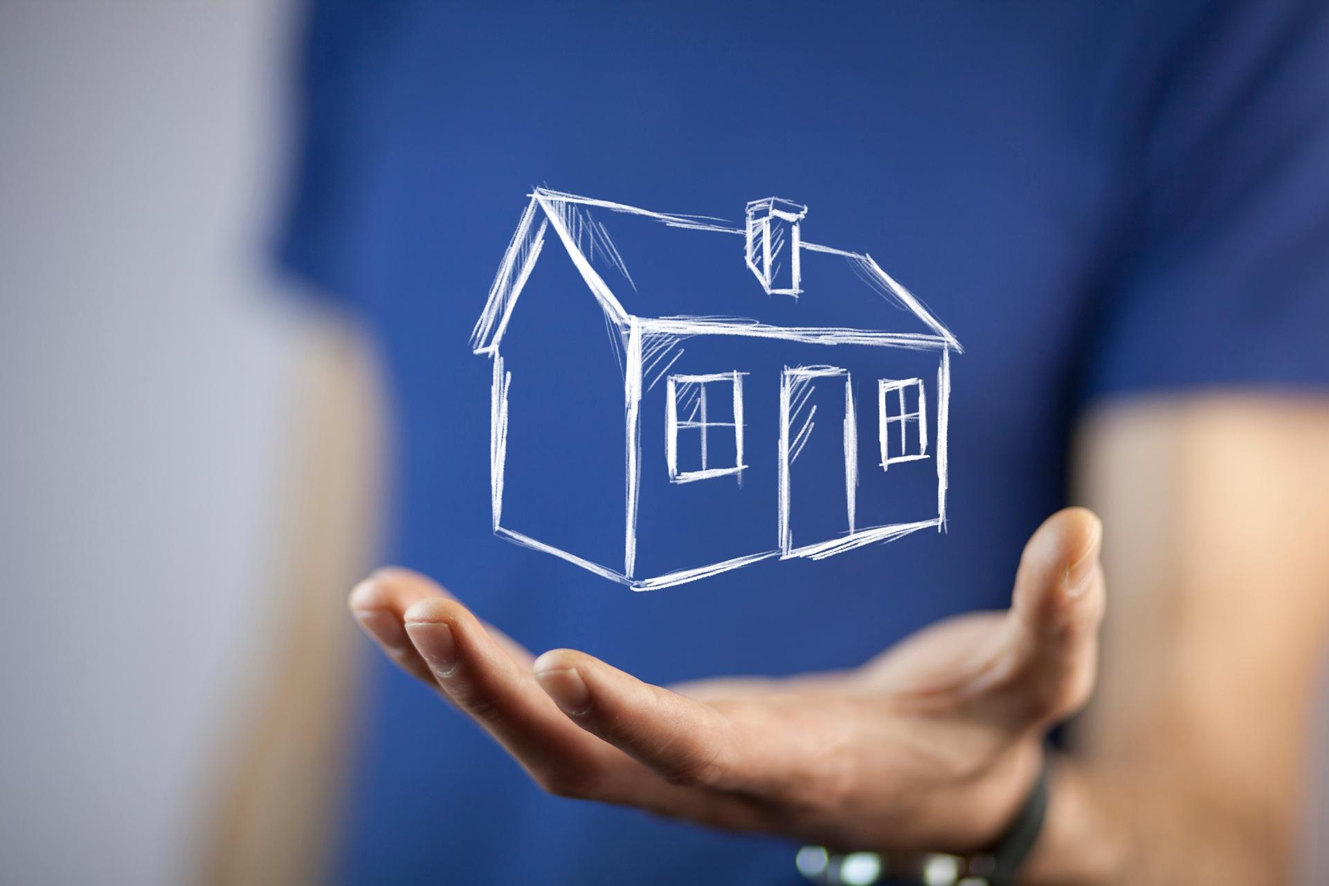 Symbolisches Smart Home in Hand | Füllstandsanzeige Zisterne

